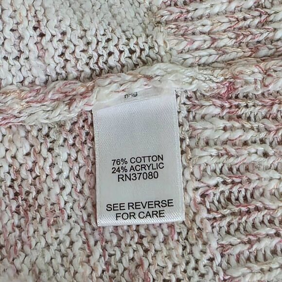 Cato Pink White Marled Open Front Cardigan Size L - Picture 8 of 9